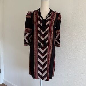 Forever 21 Bohemian Chevron Print Shirt Dress
